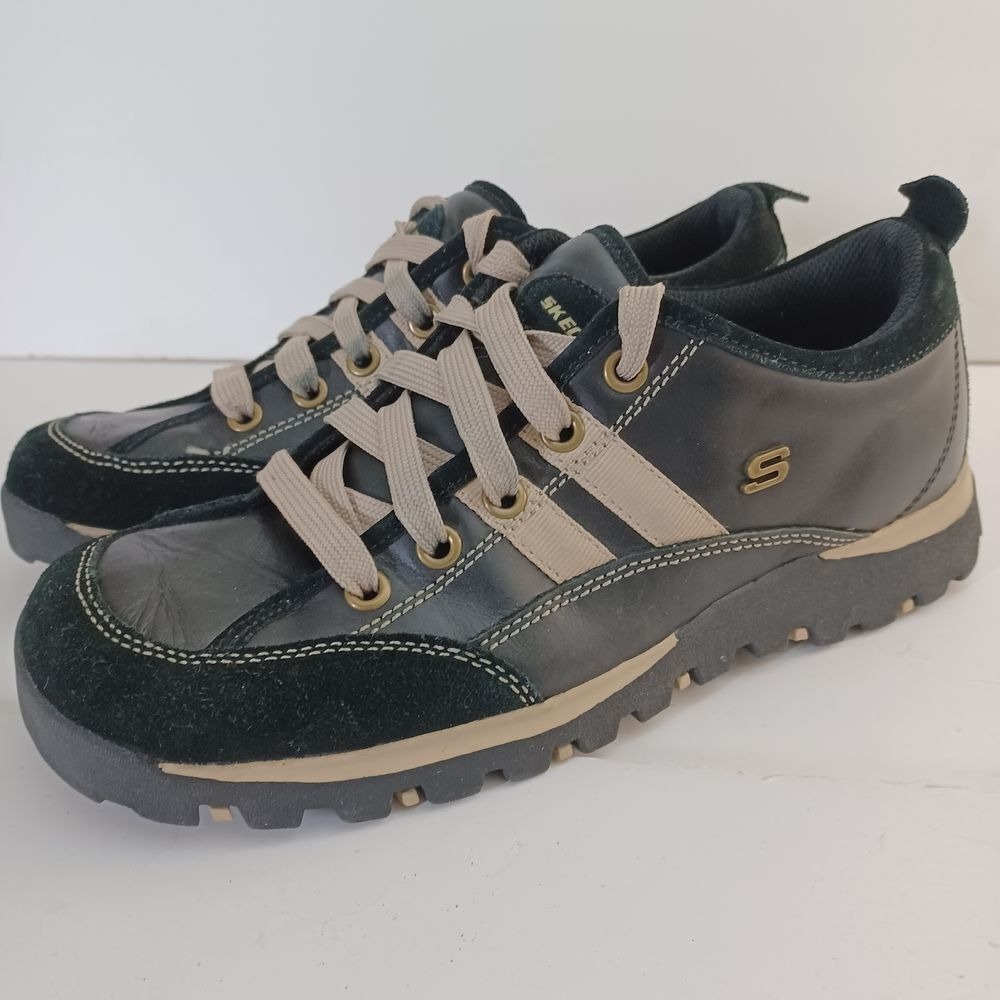 Skechers Grunge 90s Y2K‎ Bowling Oxford Leather Shoes Leather Black Chunky Sz 9